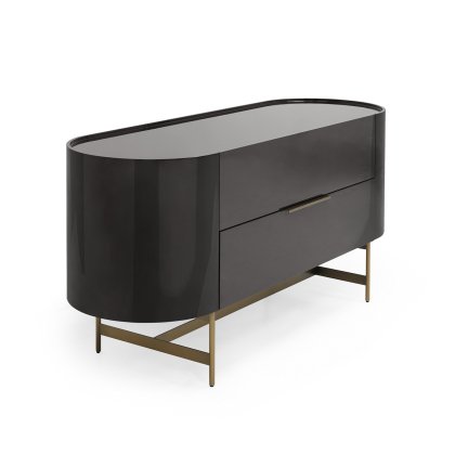 Juniper Modern Italian Long Round Edge High Gloss 2-Drawer Sideboard