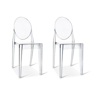 Set of Two Ghost Side Chairs Victoria - Eternity Modern