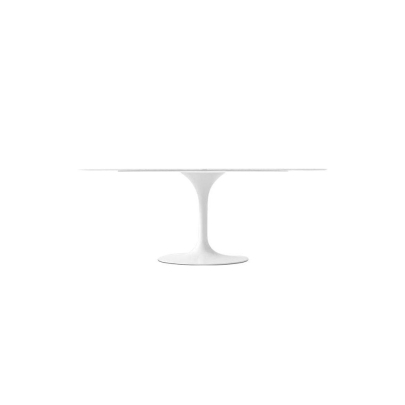 Statuario Venato Calacatta Quartz Tulip Dining Table - Oval