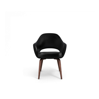 Saarinen Executive Leather Armchair - Wood Legs