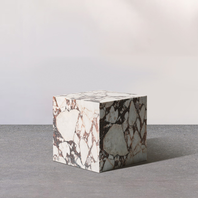 Kaia Marble Plinth Cube Small Side Table
