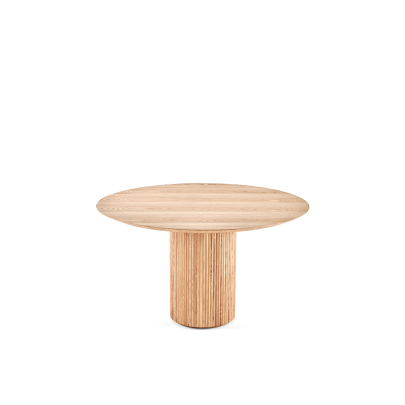 Piper Fluted Natural Wood Round Dining Table