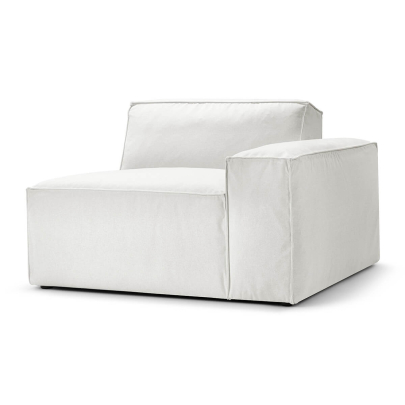 Oasis Modern Low Profile Modular Block Sofa in Latex  | Left Armrest 