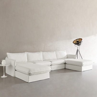 EM Wabisabi Casual Slipcovered Modular Sectional Sofa | Combination 001
