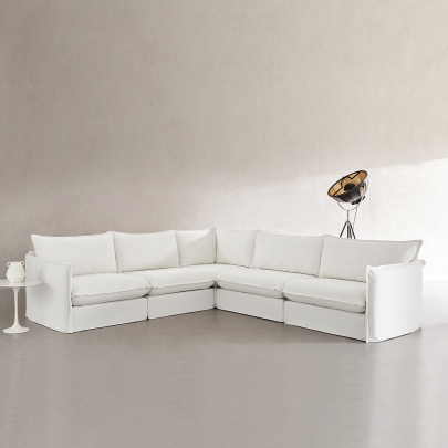 EM Wabisabi Casual Slipcovered Modular Sectional Sofa | Combination 002
