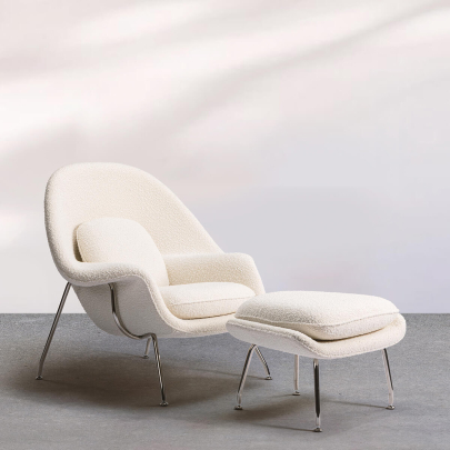 Womb Chair & Ottoman - Chrome Legs - Eternity Modern