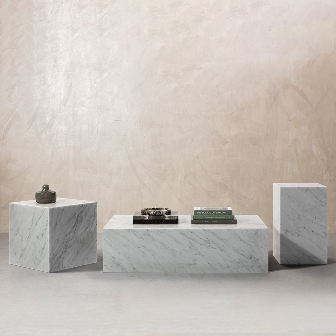 Kaia Marble Plinth Block Large Coffee Table