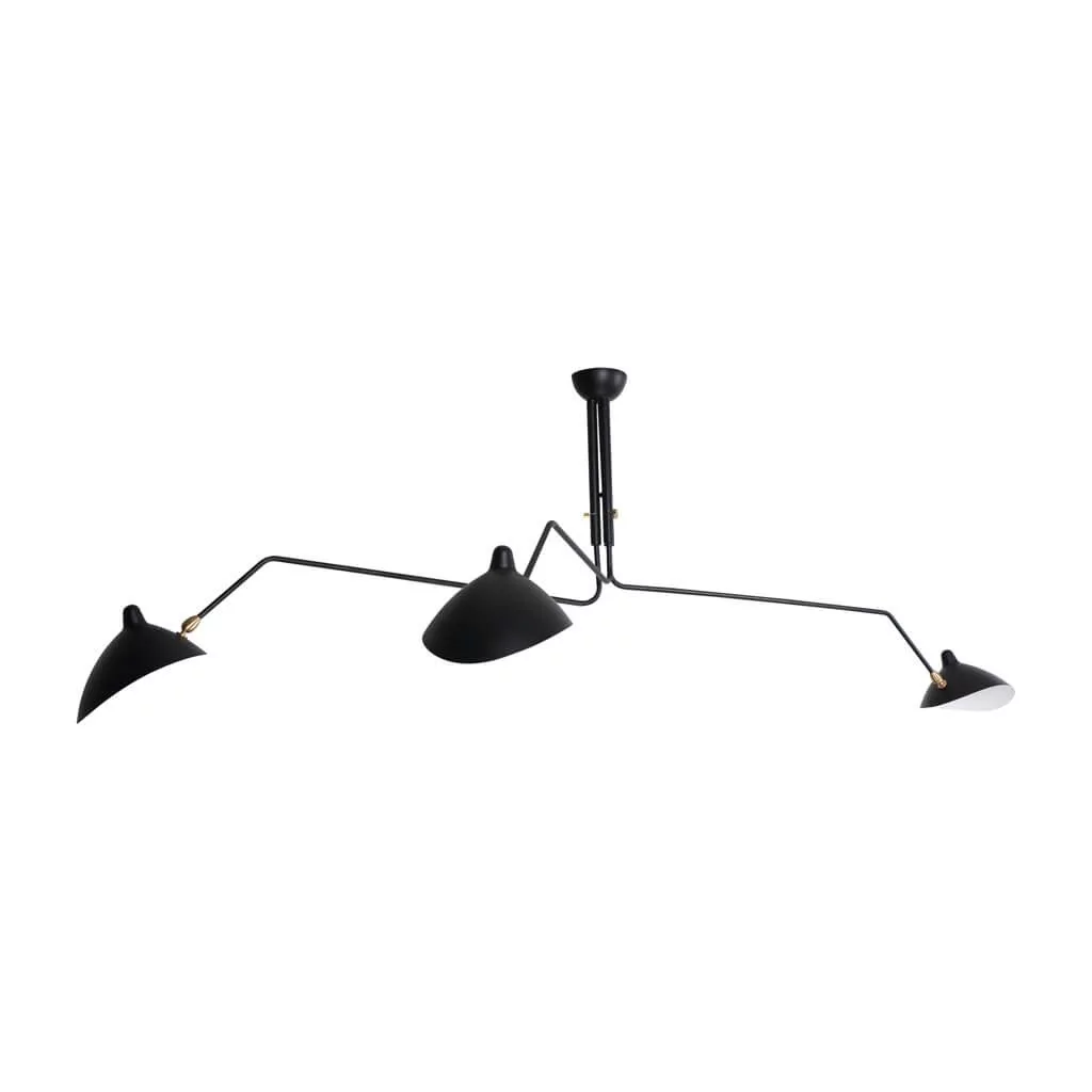 Serge Mouille Three-Arm Ceiling Lamp