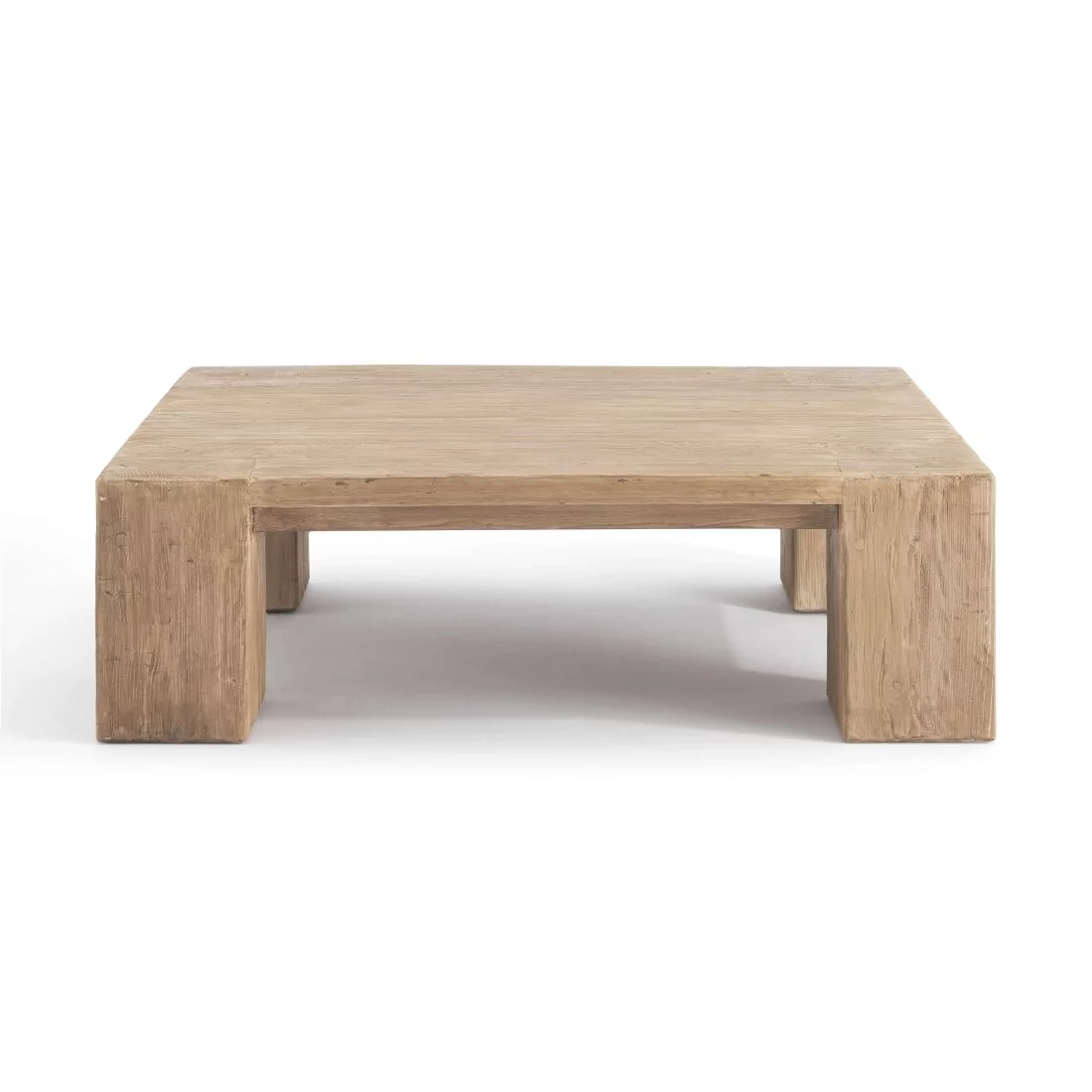EM Wabi-Sabi Rustic Rectangular Reclaimed Wood Coffee Table with
