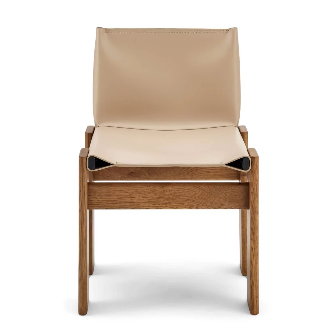 Afra & Tobia Scarpa Leather and Wood Monk Dining Chair