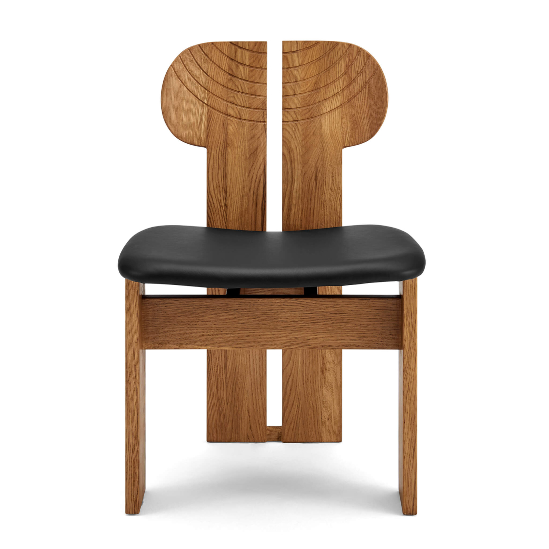 Afra & Tobia Scarpa Artona Africa Leather and Wood Dining Chair