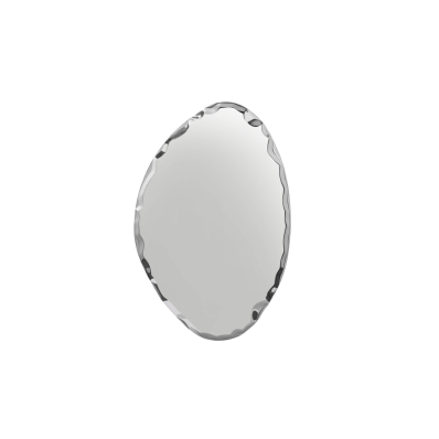 Tafla Abstract Wall Mounted Polished Stainless Steel Elliptic Drop Mirror
