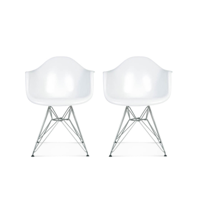 Set of Two DAR Molded Plastic Armchairs - Eternity Modern