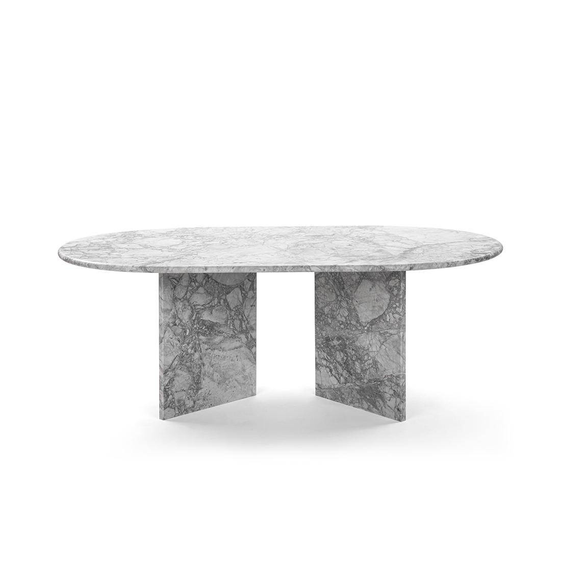 23% off Laurent Oval White Marble Coffee Table with Angled Base